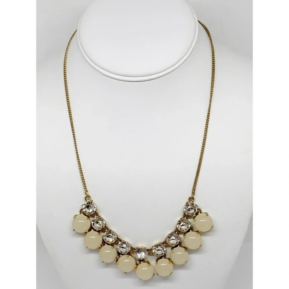 J. Crew Rhinestone & Cream Bead Necklace - Picture 1 of 3